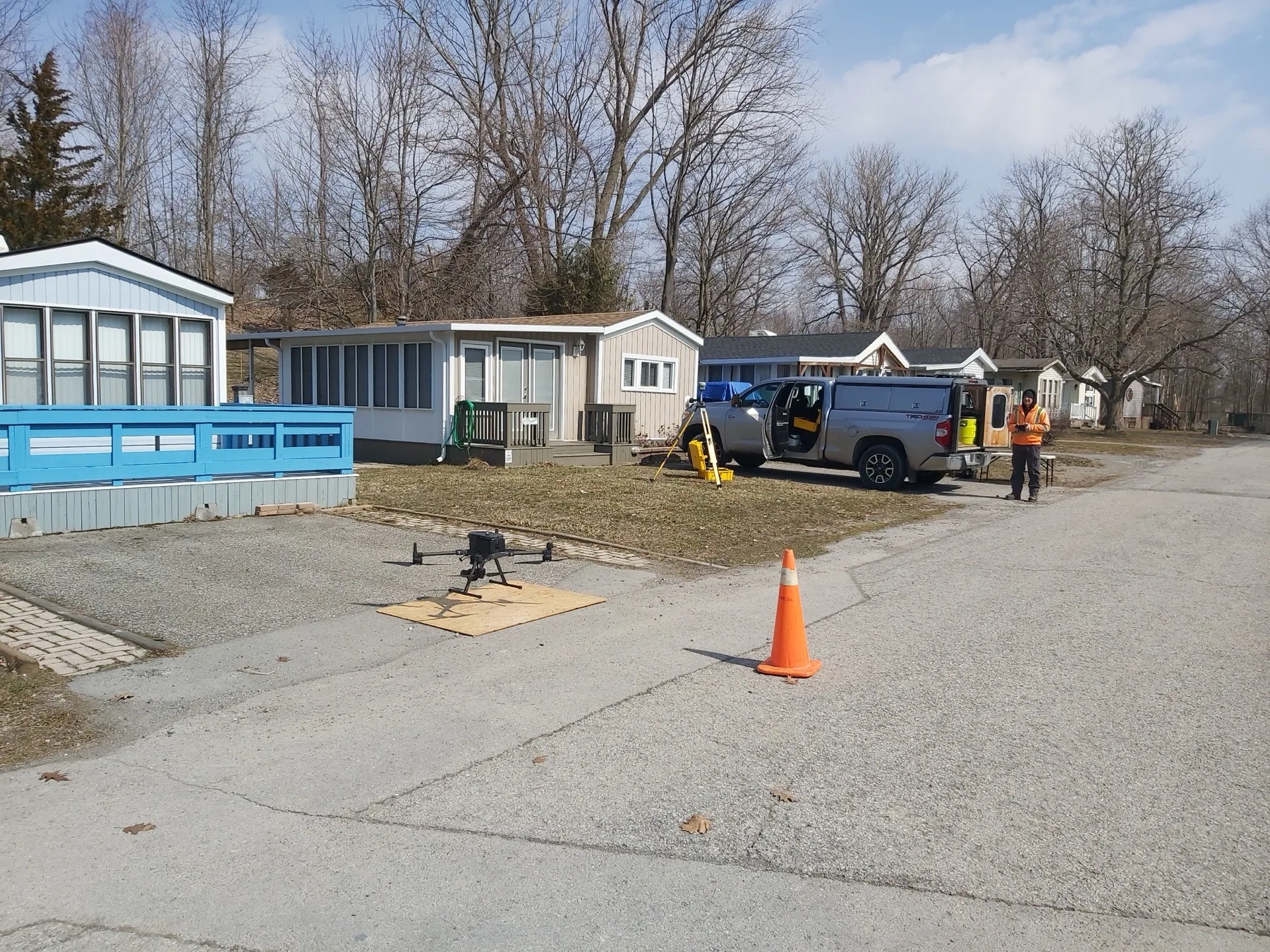 Survey drone prepared for aerial capture at Sherkston Shores